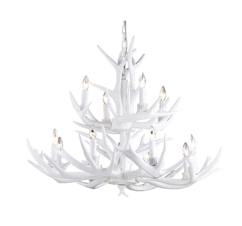 Bethel International 12 Light Antler Lighting Model: IL03WHITE