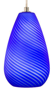 Blue Swirl Striped Glass Mini Pendant