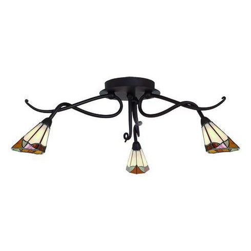 C139-3-47 Halifax Collection 3-Light Tiffany Glass Ceiling Fixture