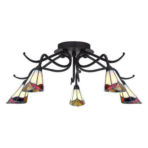 C139-5-47 Halifax Collection 5-Light Tiffany Glass Ceiling Fixture