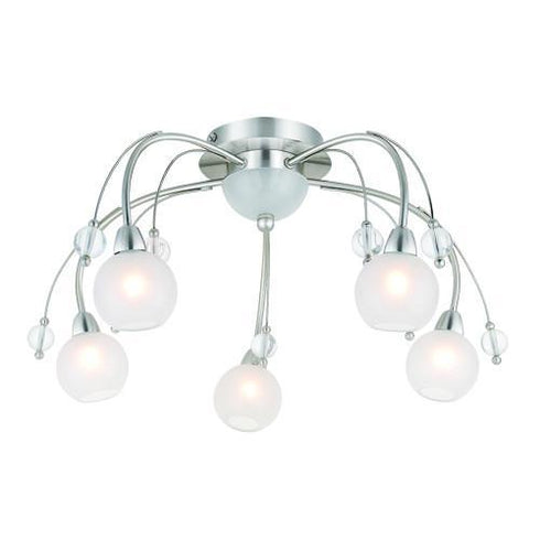 C170-5-SCH 5-Light Satin Chrome Contemporary Ceiling Fixture
