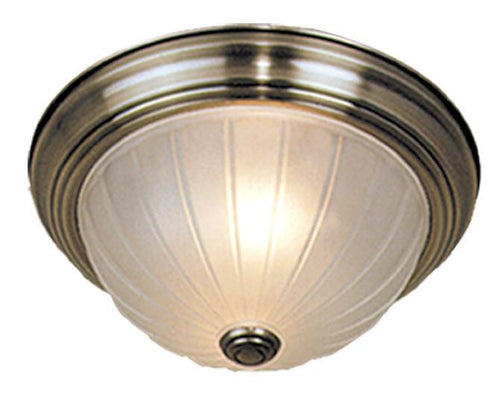 CC1753A Vaxcel Flush Mount 13" Antique Brass w/Frosted Melon Glass