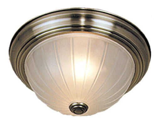CC1755A Vaxcel Flush Mount 15" Antique Brass w/Frosted Melon Glass