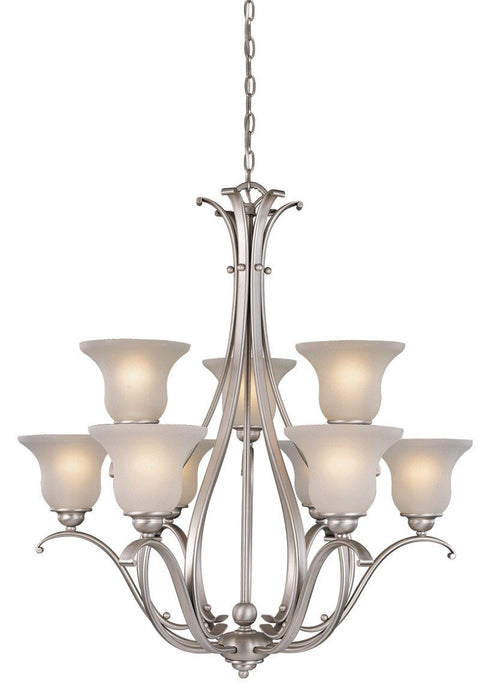 CH35409BN Vaxcel Monrovia 9L Chandelier Brushed Nickel