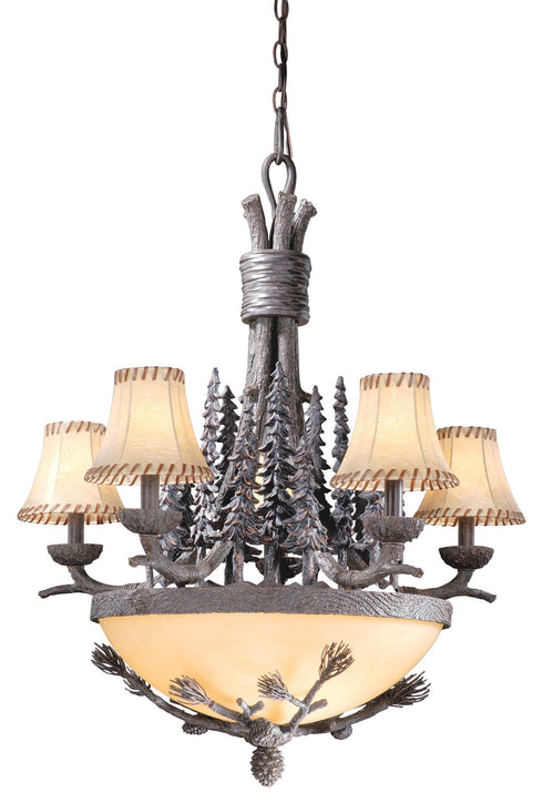 CH65208CP Vaxcel Jasper 8L Chandelier Coal Patina