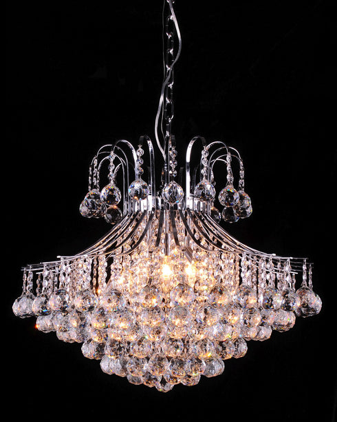 Chrome 19" Wide Crystal Balls Chandelier