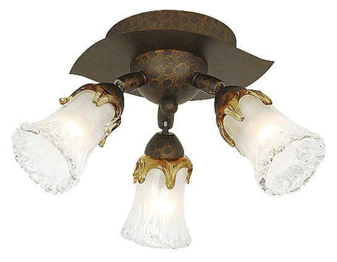 CK126-3-109 3-Light Flower Glass Circular Track Ceiling Fixture