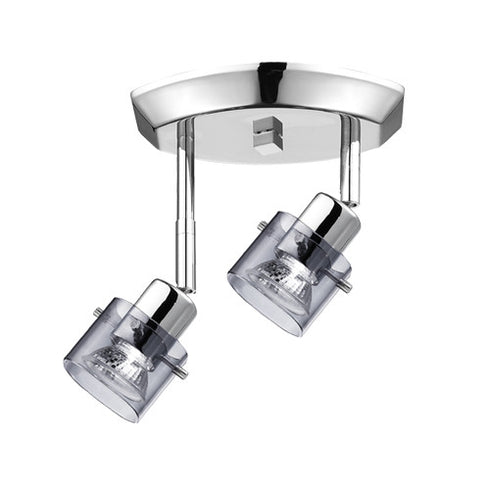 CK316-2-CM 2-Light Ceiling Track Fixture with Smoked Glass Shades ck316-2-cm