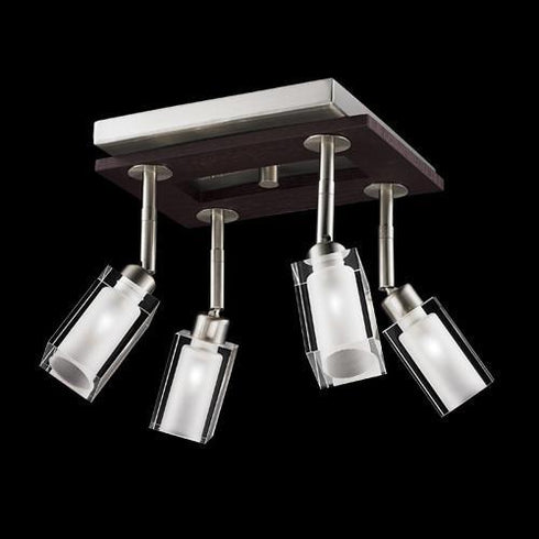 CK349-4-SCH 4-Light Contemporary Square Ceiling Track Fixture