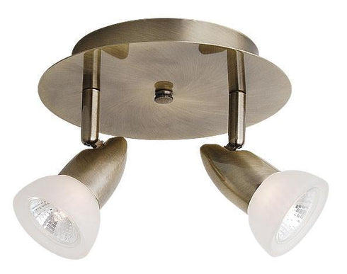 CK44-2-AB 2-Light Antique Brass Circular Track Halogen Ceiling Fixture