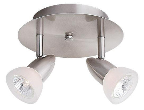 CK44-2-SCH 2-Light Satin Chrome Circular Track Halogen Ceiling Fixture ck44-2-sch