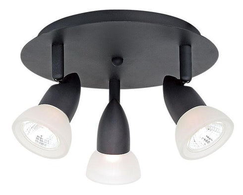 CK44-3-117 3-Light Dark Chocolate Circular Track Halogen Ceiling Fixture