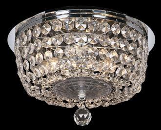 Classic Three Light Chrome Finish Faux Crystal Flushmount