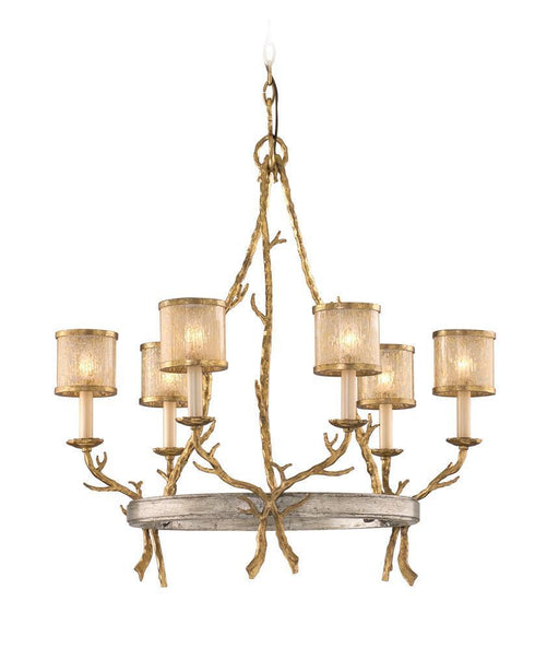 Corbett Parc Royale 6 Light Chandelier Model: 66-06-VGL/SSL