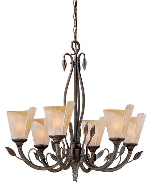 CP-CHU006BW Vaxcel Capri 6L Chandelier Black Walnut