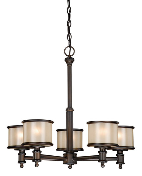 CR-CHU005NB Vaxcel Carlisle 5L Chandelier Noble Bronze