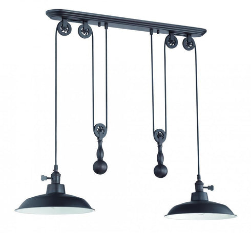 Craftmade 2 Light Pulley Pendant With Metal Shade Model: P402-ABZ