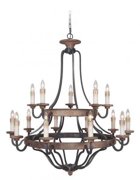 Craftmade Ashwood 15 Light Chandelier Model: 36515-TBWB
