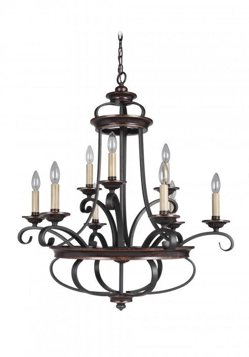 Craftmade Stafford 9 Light Chandelier Model: 38729-AGTB