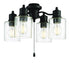 Craftmade 4 Light Fitter And Glass 4 Light With Clear Seeded Glass 4x7w LED Model: LK403107-FB-LED