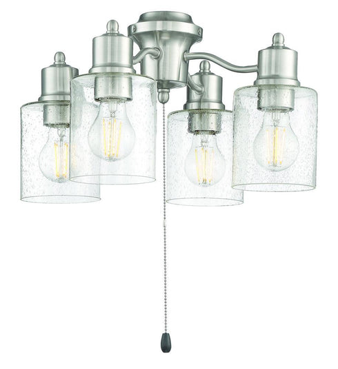 Craftmade 4 Light Fitter And Glass 4 Light With Clear Seeded Glass 4x7w LED Model: LK403107-FB-LED