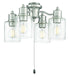 Craftmade 4 Light Fitter And Glass 4 Light With Clear Seeded Glass 4x7w LED Model: LK403107-FB-LED