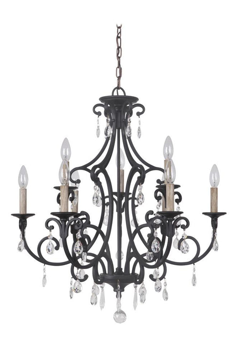 Craftmade Bentley 9 Light Chandelier Model: 38929-MBK