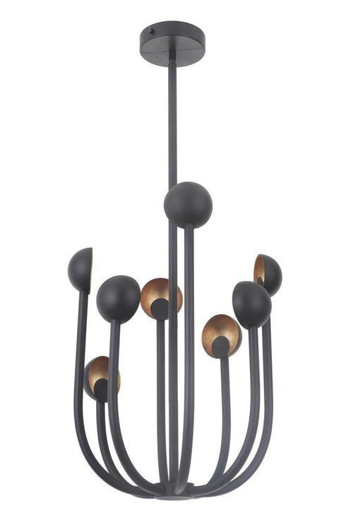 Craftmade Foundry 8 Light LED Chandelier Model: 49228-MBKGL-LED
