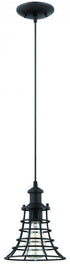 Craftmade 1 Light Mini Pendant With Wire Cage Model: P350MBK1
