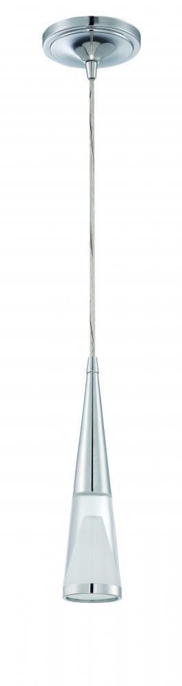 Craftmade LED Mini Pendant White Frosted & Clear Glass Model: P485CH-LED