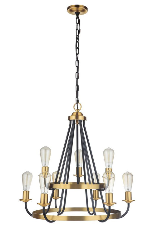 Craftmade Randolph 9 Light Chandelier Model: 50329-FBBNK