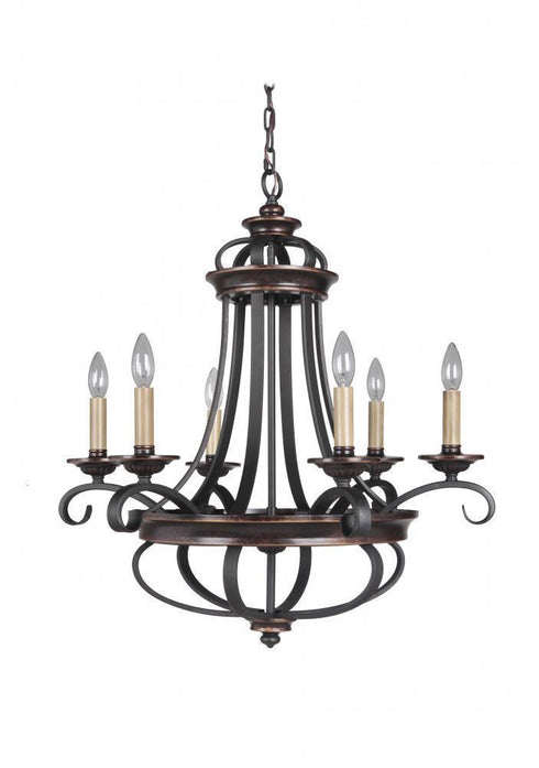 Craftmade Stafford 6 Light Chandelier Model: 38726-AGTB