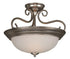 Craftmade X124-BN Two Light Brushed Nickel Frosted Melon Glass Bowl Semi-flush Mount