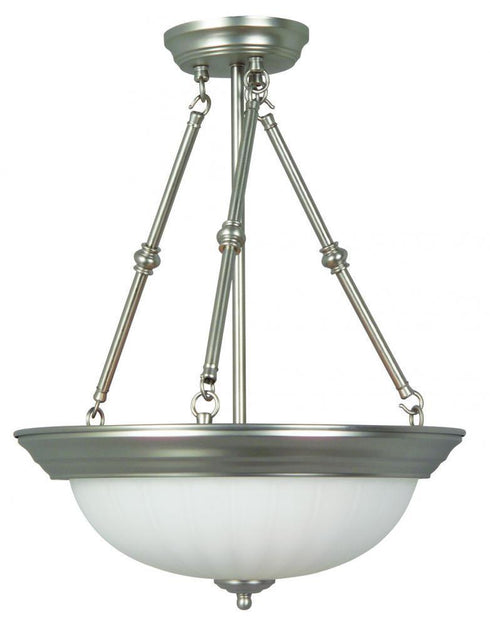 Craftmade X125-BN Three Light Brushed Nickel Frosted Melon Glass Up Pendant