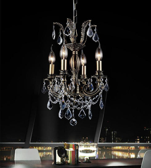 CWI Lighting 4 Light Up Chandelier With Antique Brass Model: 2033P14AB-4