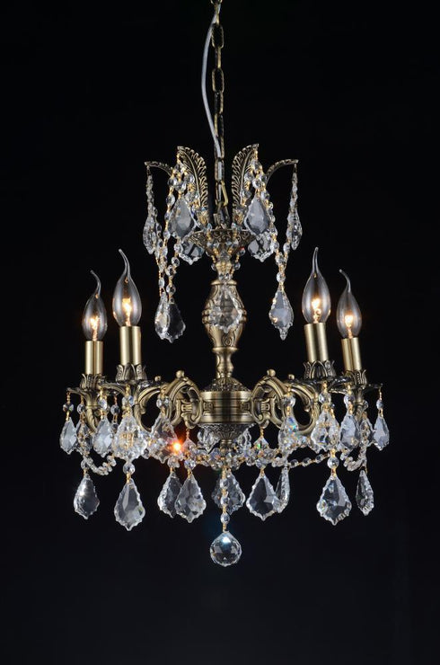 CWI Lighting 5 Light Up Chandelier With Antique Brass Model: 2039P18AB-5
