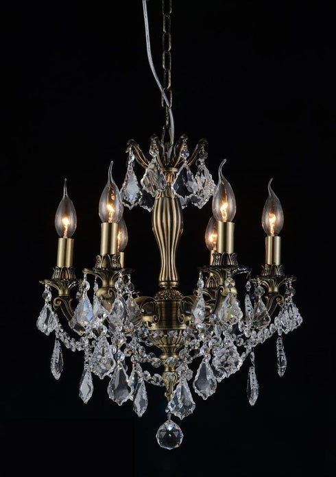 CWI Lighting 6 Light Up Chandelier With Antique Brass Model: 2035P18AB-6