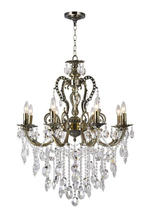 CWI Lighting 8 Light Up Chandelier With Antique Brass Model: 2015P30AB-8