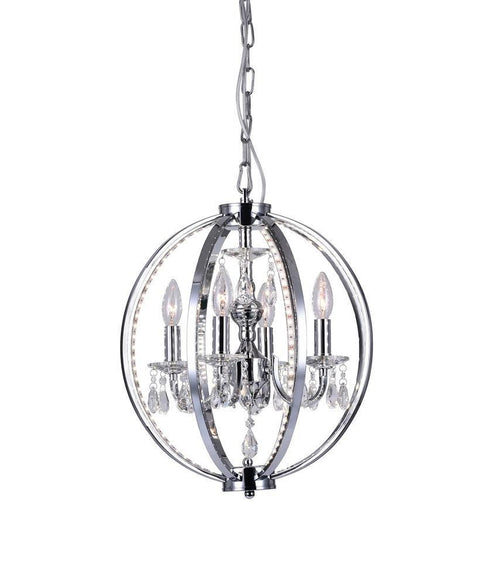 CWI Lighting Abia 4 Light Up Chandelier With Chrome Finish Model: 5025P16C-4