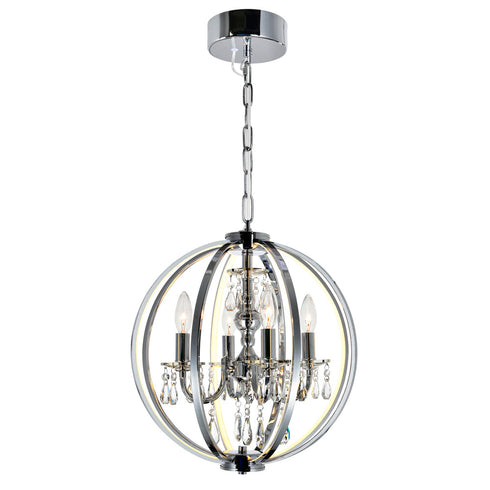 CWI Lighting Abia 4 Light Up Chandelier With Chrome Finish Model: 5025P16C-4