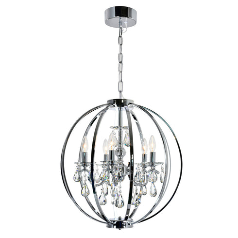 CWI Lighting Abia 5 Light Up Chandelier With Chrome Finish Model: 5025P22C-5