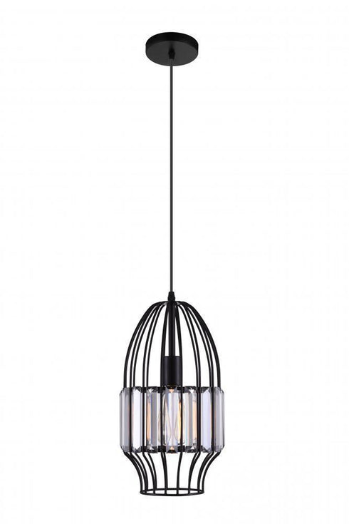 CWI Lighting Alethia 1 Light Down Mini Pendant With Black Finish Model: 9942P7-1-101