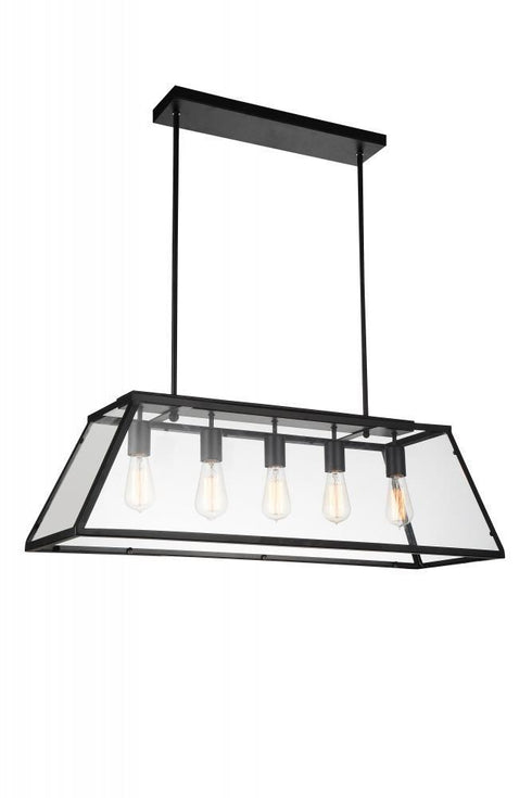 CWI Lighting Alyson 5 Light Down Chandelier With Black Finish Model: 9601P36-5-101
