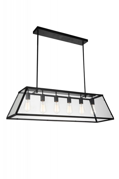 CWI Lighting Alyson 6 Light Down Chandelier With Black Finish Model: 9601P42-6-101