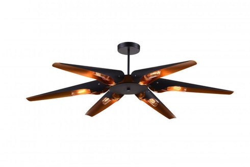CWI Lighting Amar 6 Light Chandelier With Matte Black Finish Model: 1019P43-6-143