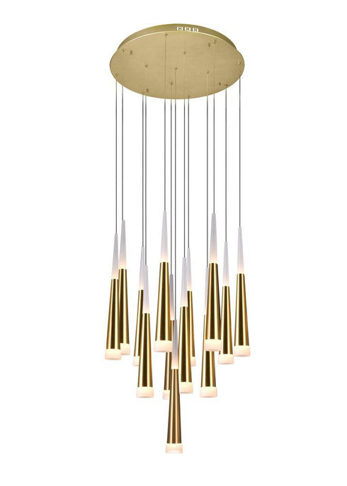 CWI Lighting Andes LED Multi Light Pendant With Gold Leaf Finish Model: 1103P20-13-619