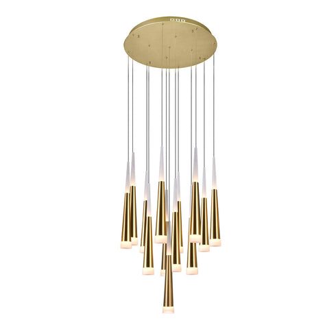 CWI Lighting Andes LED Multi Light Pendant With Gold Leaf Model: 1103P20-13-619