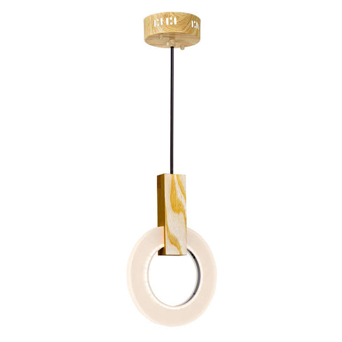 CWI Lighting Anello LED Mini Pendant With White Oak Finish Model: 1214P8-1-236