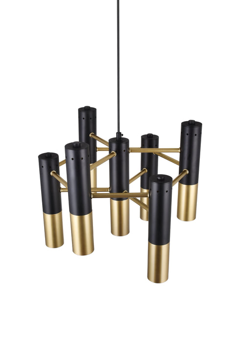 CWI Lighting Anem 7 Light Down Chandelier With Matte Black & Model: 1015P17-7-129