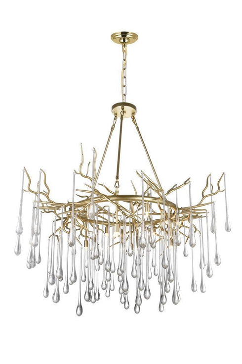 CWI Lighting Anita 12 Light Chandelier With Gold Leaf Finish Model: 1094P43-12-620